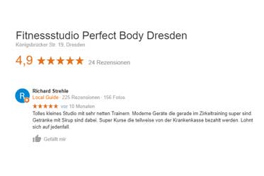 Fitnessstudio Dresden Perfect Body - Google Bewertung - Richard